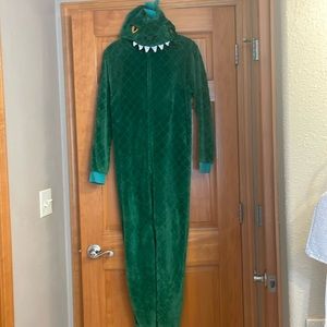 Dinosaur onesie.